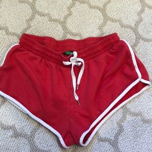 Red booty shorts